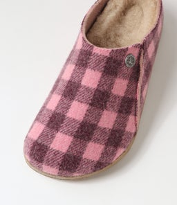 ZERMATT SHEARLING W BK DARK BERRY PINK LEATHER SHEARLING