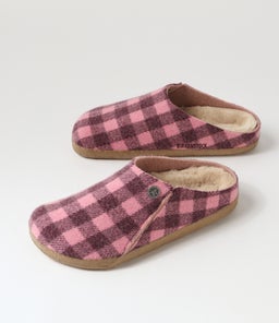 ZERMATT SHEARLING W BK DARK BERRY PINK LEATHER SHEARLING