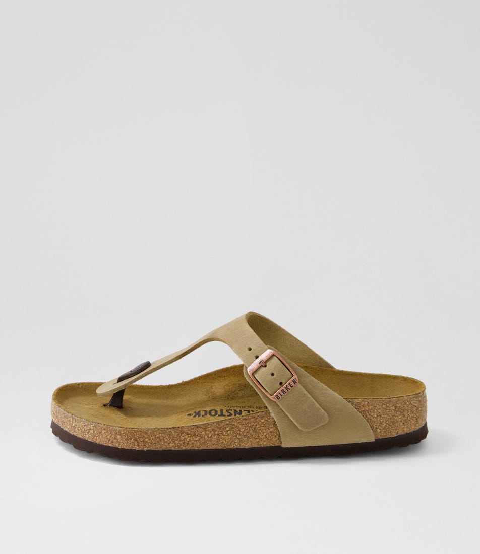 Gizeh W Tobacco Brown Oiled Leather Thongs