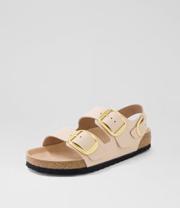 MILANO BIG BUCKLE HI SHINE BK NEW BEIGE NATURAL PATENT LEATHER