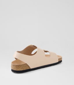 MILANO BIG BUCKLE HI SHINE BK NEW BEIGE NATURAL PATENT LEATHER