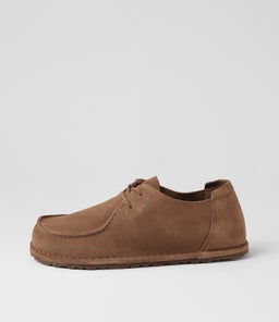 Utti Lace Mens Grey Taupe Suede Lace Up Flats Utti Lace Mens Grey Taupe Suede Lace Up Flats