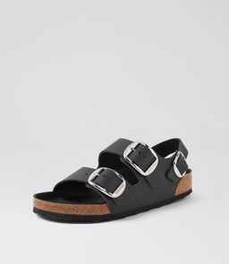 MILANO BIG BUCKLE BK BLACK OILED LEATHER