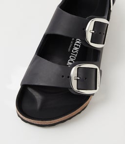 MILANO BIG BUCKLE BK BLACK OILED LEATHER