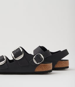 MILANO BIG BUCKLE BK BLACK OILED LEATHER