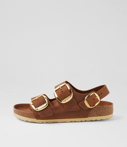 MILANO BIG BUCKLE BK COGNAC OILED LEATHER