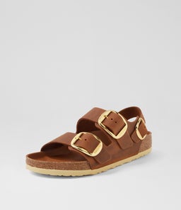 MILANO BIG BUCKLE BK COGNAC OILED LEATHER