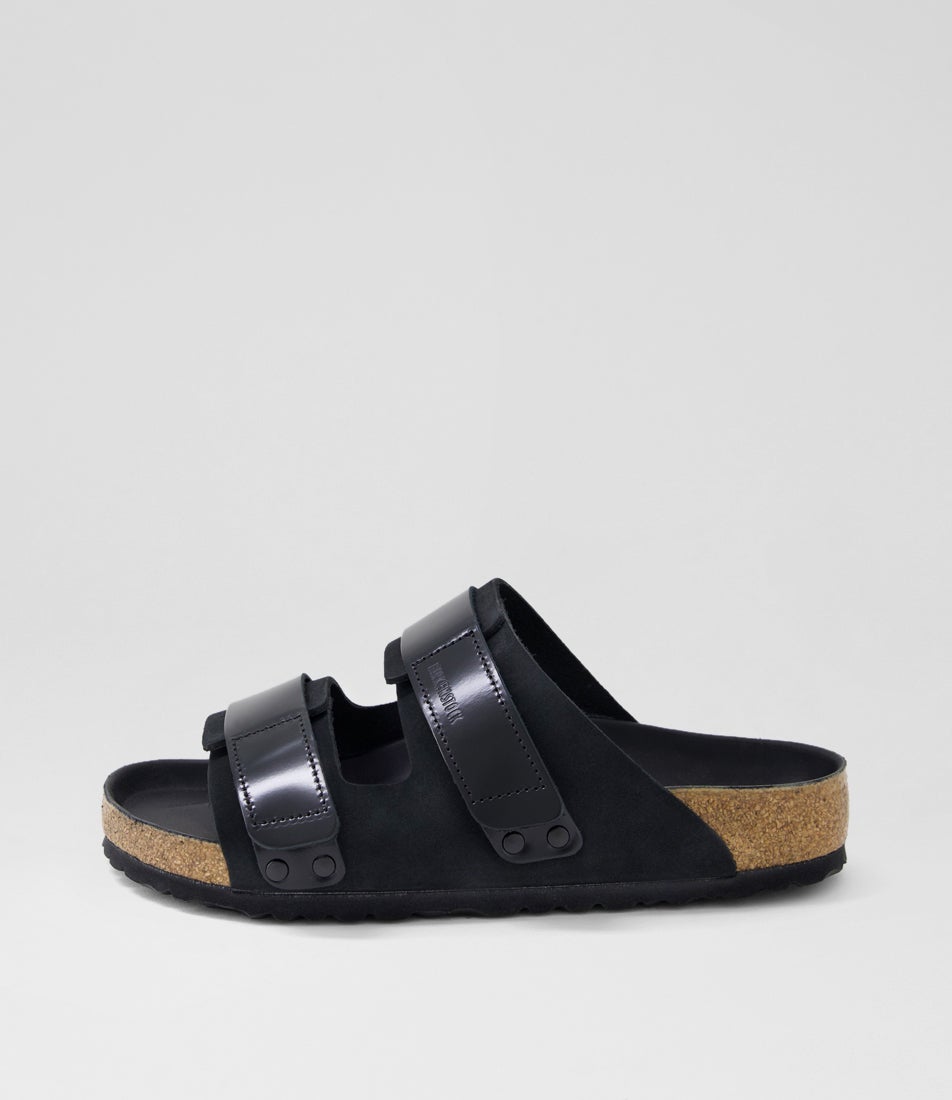 Uji Semi Exq Black Nubuck Slides Uji Semi Exq Black Nubuck Slides