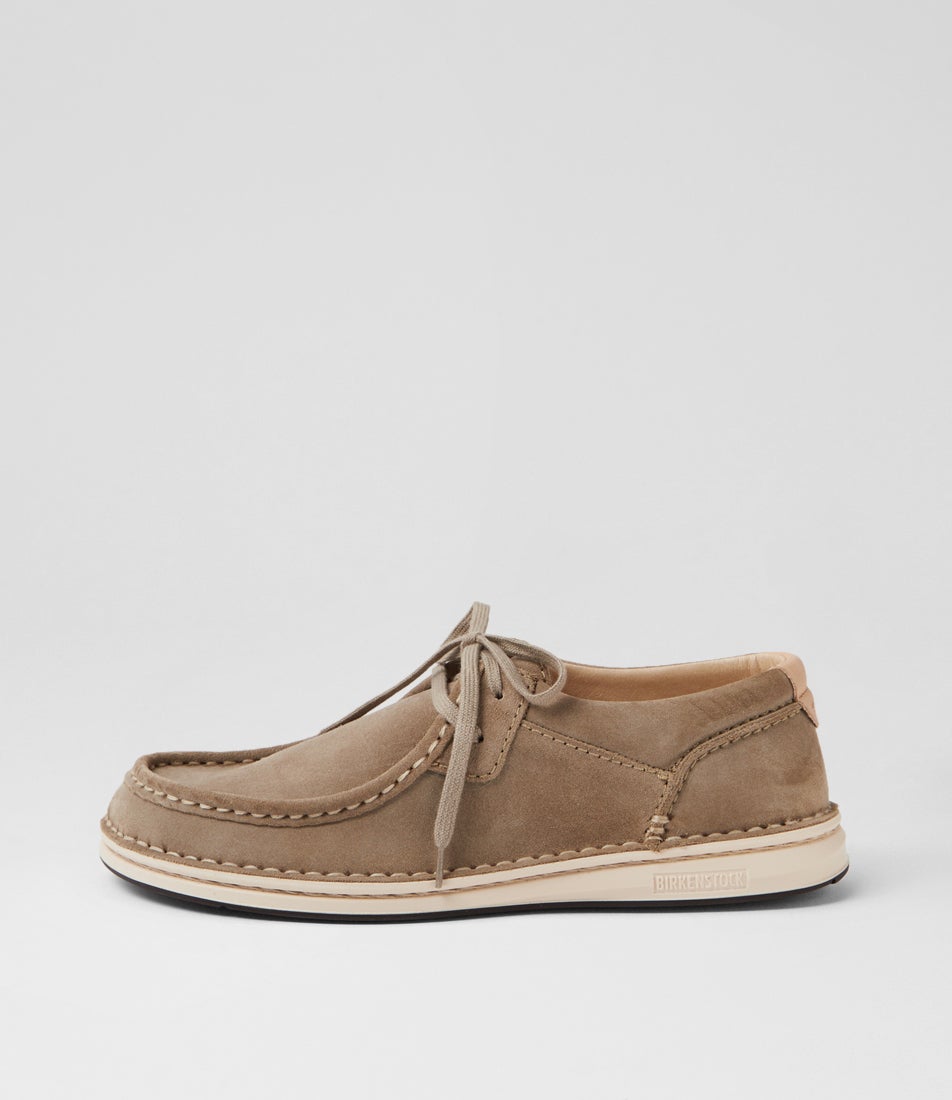 Pasadena Taupe Suede Lace Up Flats Pasadena Taupe Suede Lace Up Flats