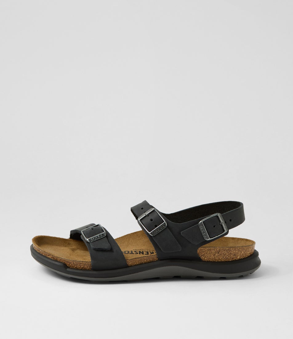 Sonora Black Oiled Leather Sandals