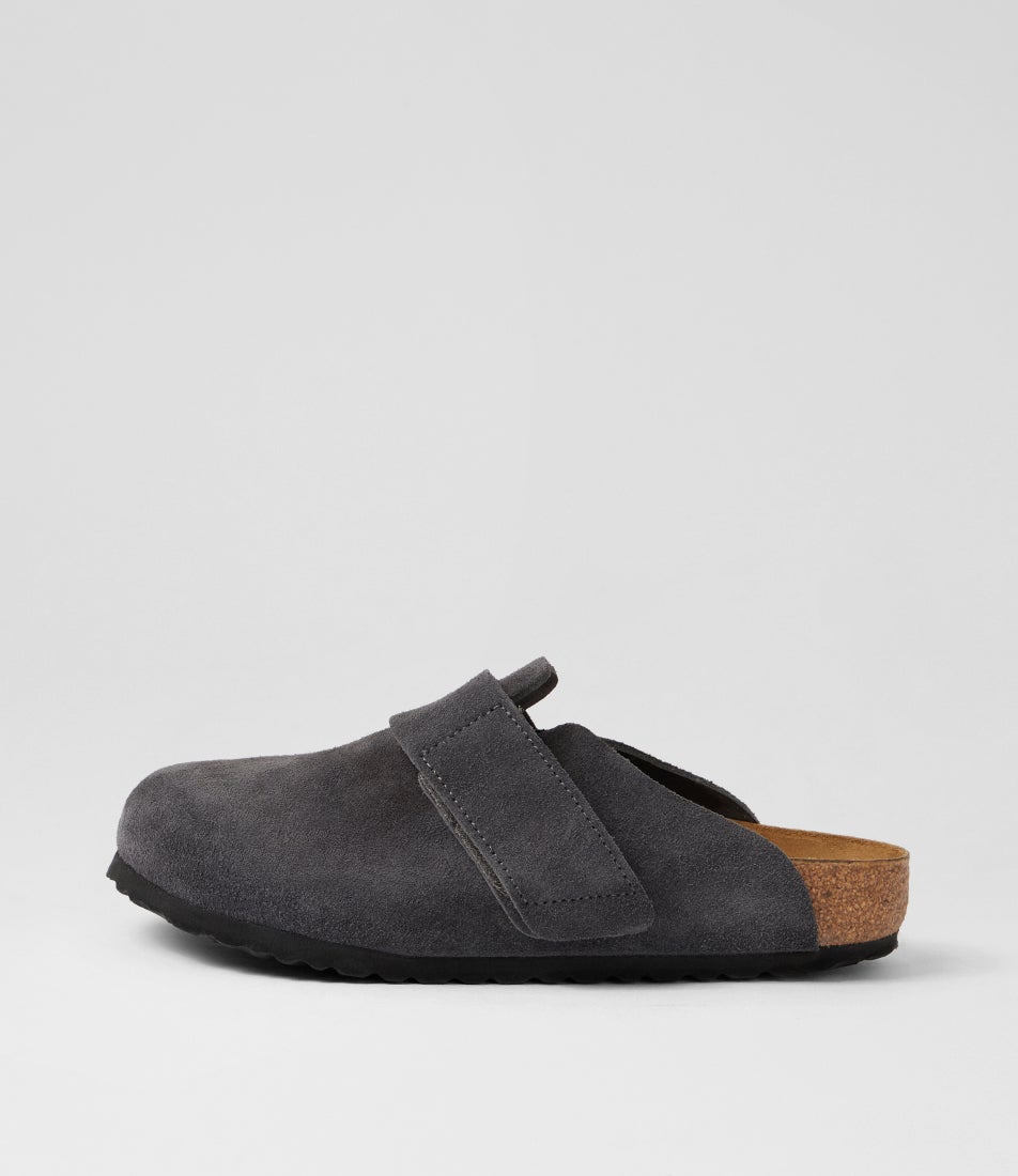 Loma Charcoal Suede Slides Loma Charcoal Suede Slides