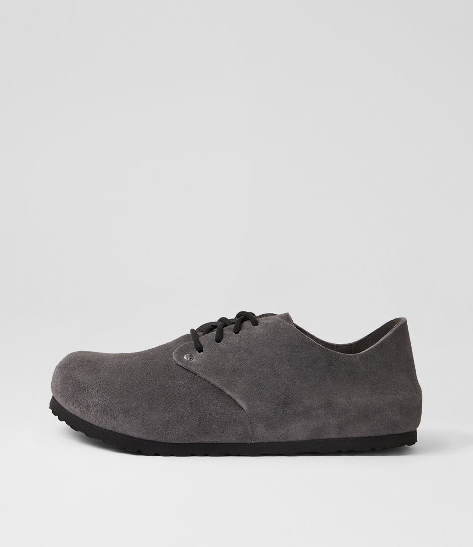 Maine Men's Charcoal Suede Lace Up Flats