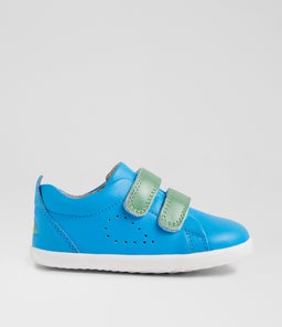 Su Grass Court Brilliant Blue Leather Flat Shoes Su Grass Court Brilliant Blue Leather Flat Shoes