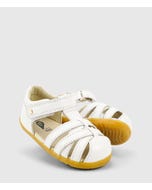 Cross Jump Pre White Leather Flat Shoes