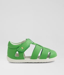 Su Tidal Infant Retro Green Leather Flat Shoes Su Tidal Infant Retro Green Leather Flat Shoes
