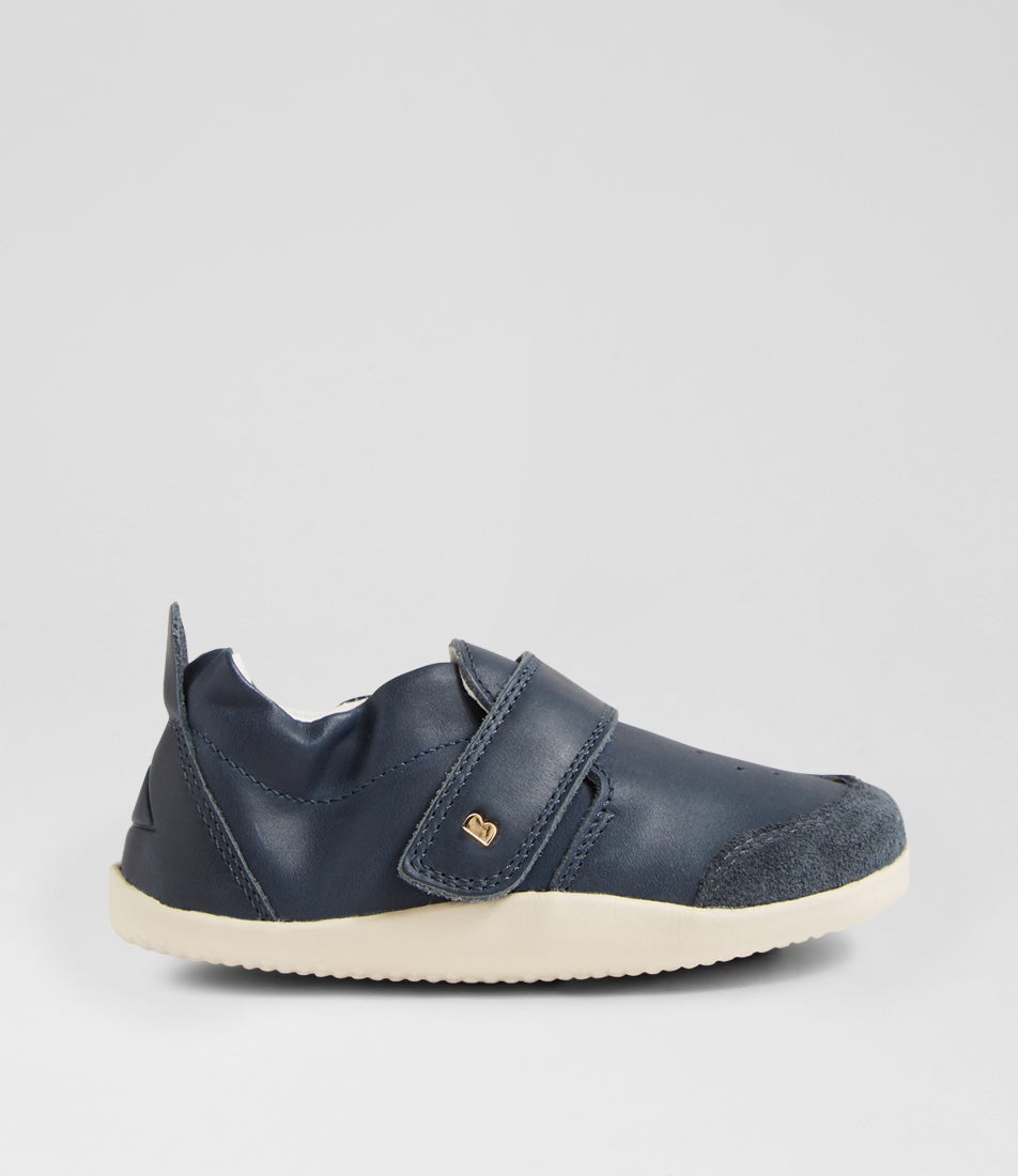 Xp Ripple Infant Navy Leather Flat Shoes Xp Ripple Infant Navy Leather Flat Shoes