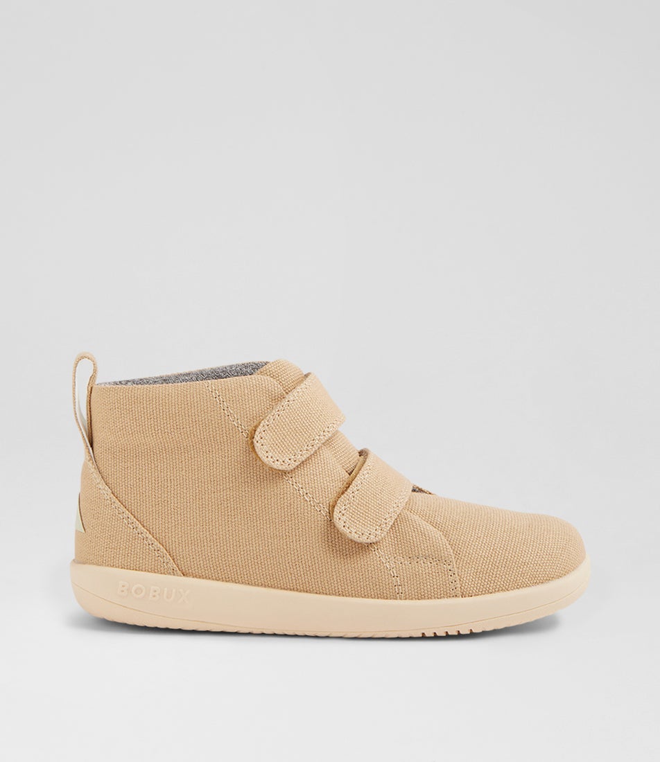 Kp Grass Court High Junior Oat Milk Canvas Ankle Boots