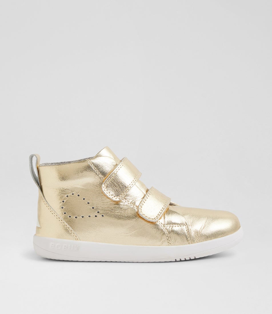 Kp Grass Court High Top Junior Pale Gold Leather Ankle Boots