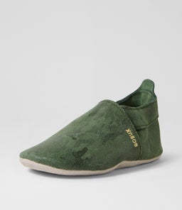 SS SIMPLE SHOE BQ CAMO ARMY&BRZ GREEN PRINTED SUEDE