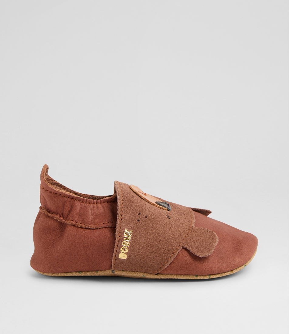 Ss Papa Bear Infant Toffee Leather Flat Shoes Ss Papa Bear Infant Toffee Leather Flat Shoes