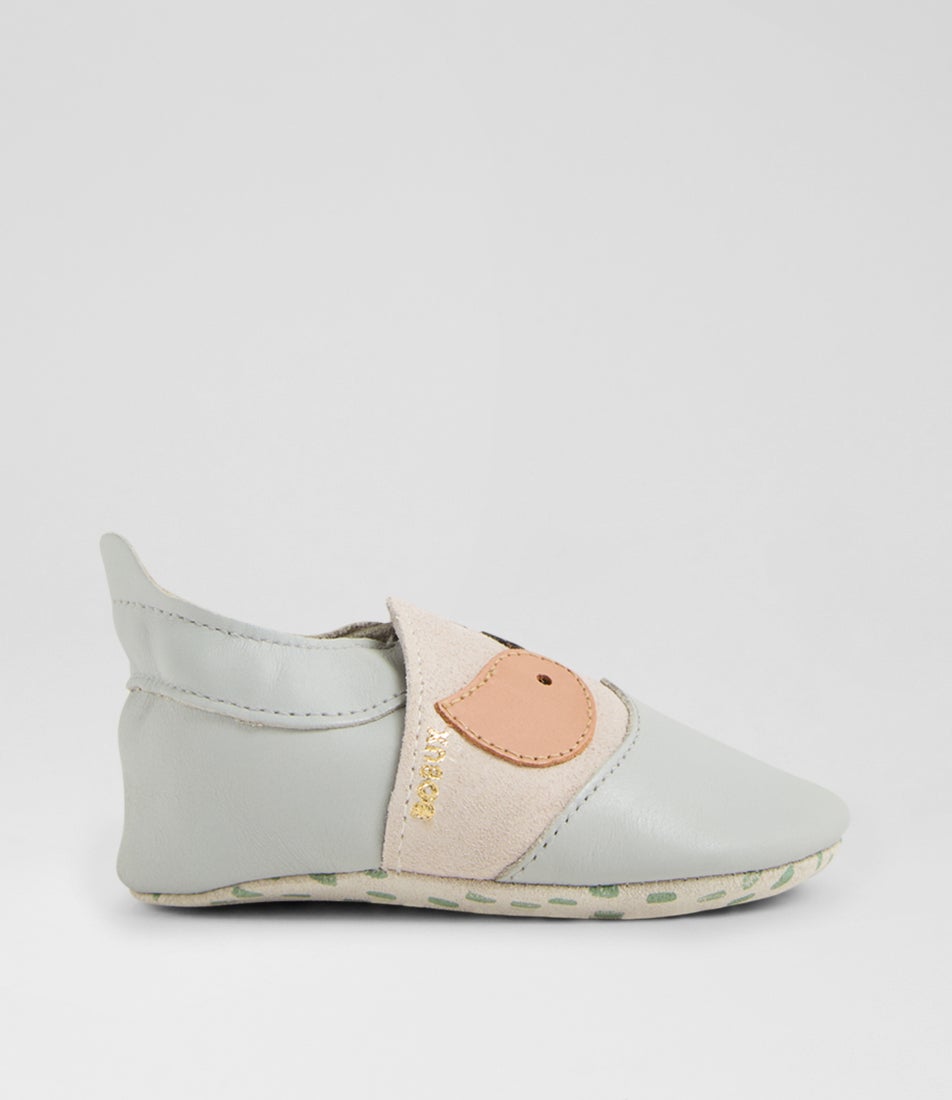 Ss Dozy Infant Stone Leather Flat Shoes Ss Dozy Infant Stone Leather Flat Shoes