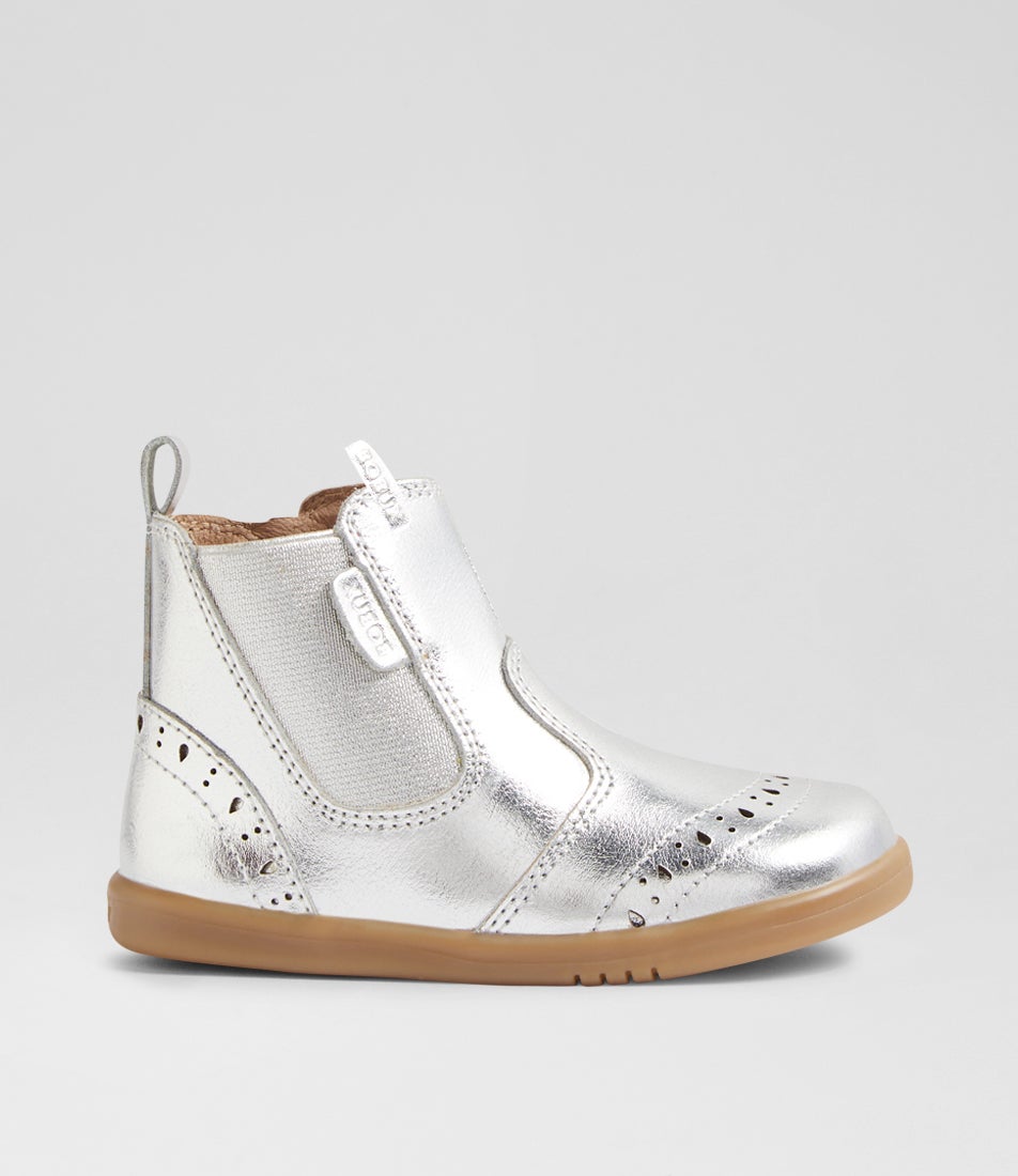 Iw Billie Toddler Silver Metallic Leather Ankle Boots