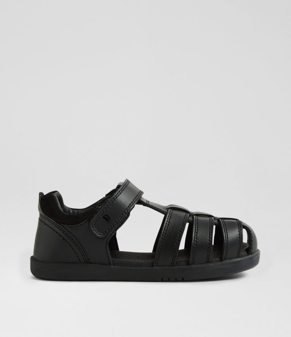 Kp Roam School Junior Black Leather Flat Shoes Kp Roam School Junior Black Leather Flat Shoes