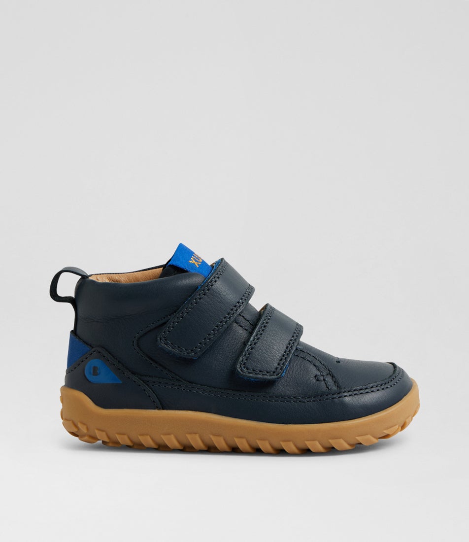 Su Trek Pre Walker Navy Leather Ankle Boots