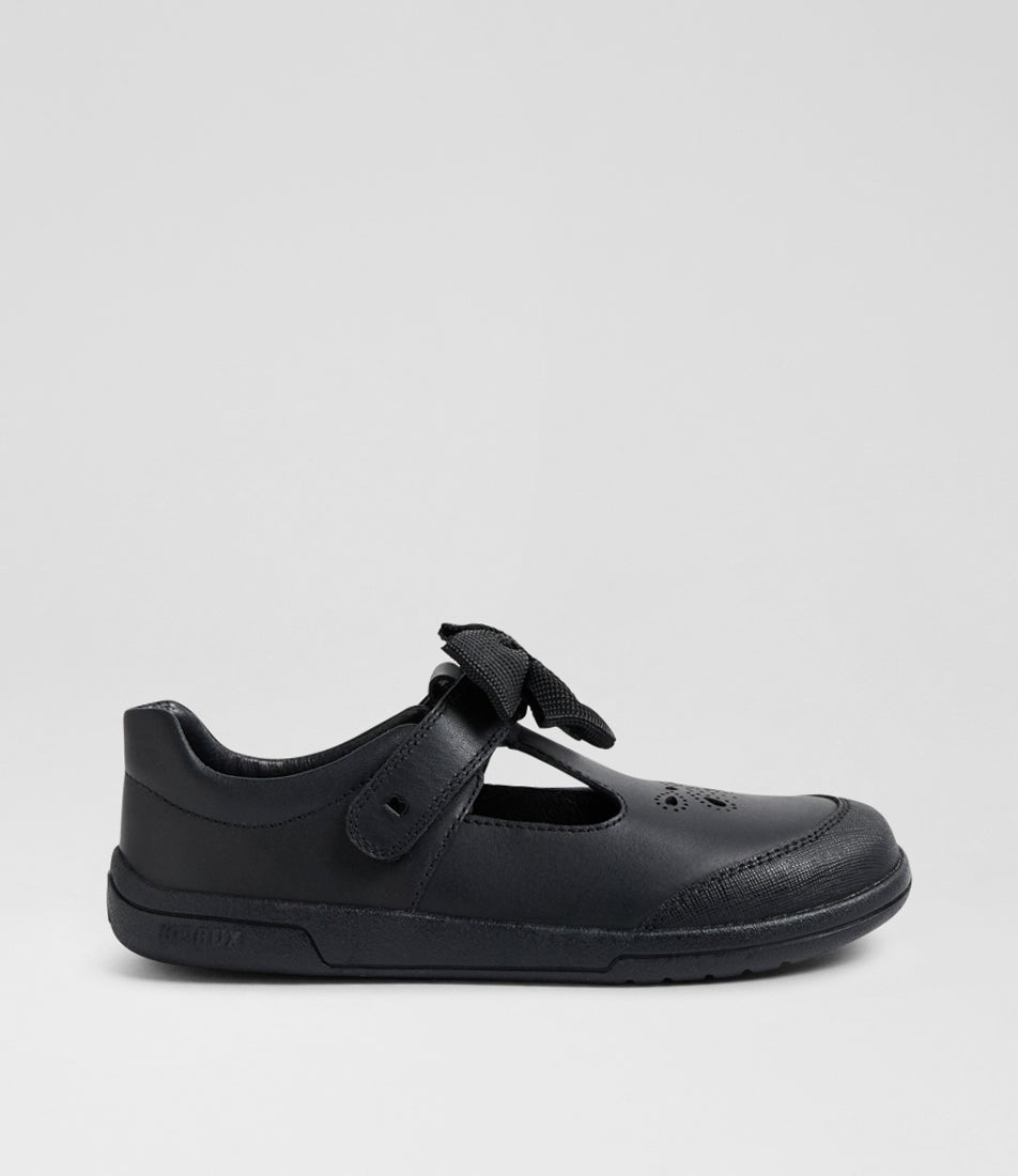 Kp Bubbles Junior Black Leather Flat Shoes