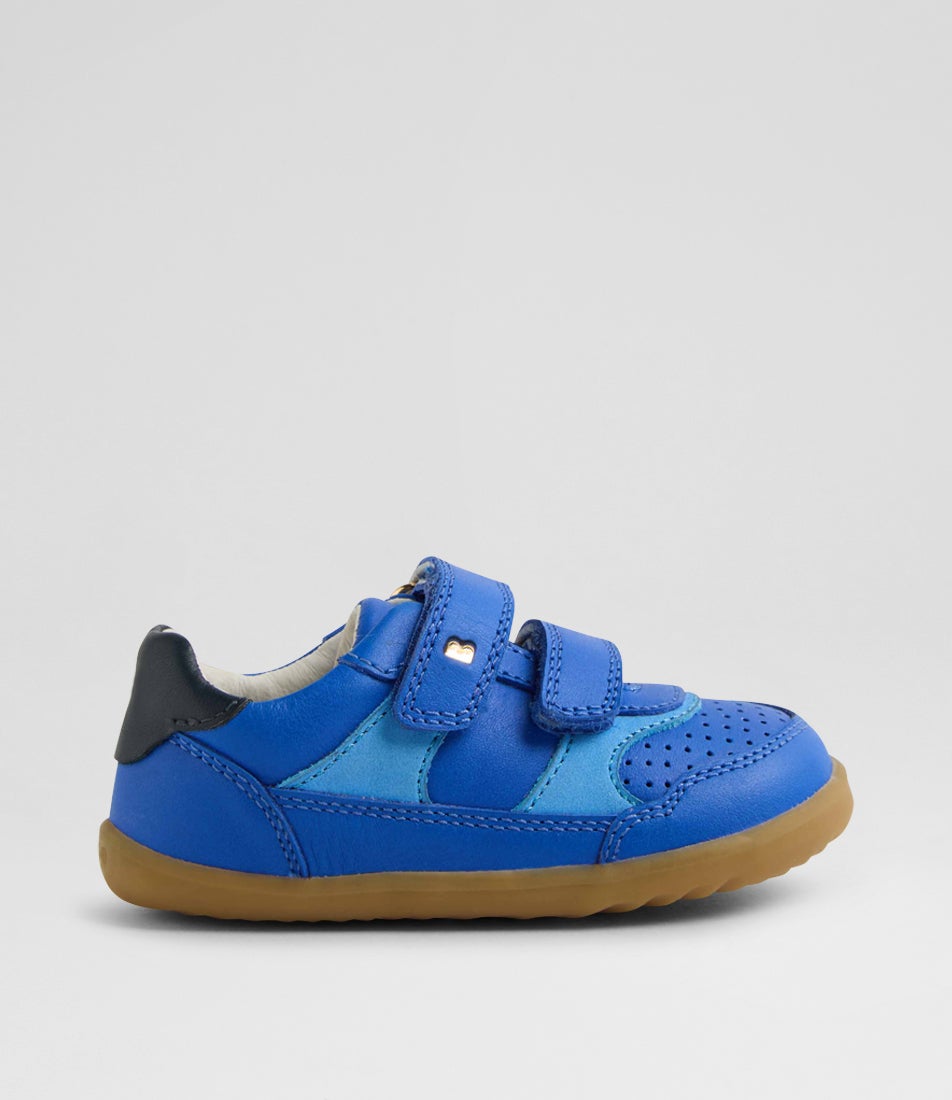 Su Hunter Toddler Dazzling Blue Azure Leather Flat Shoes