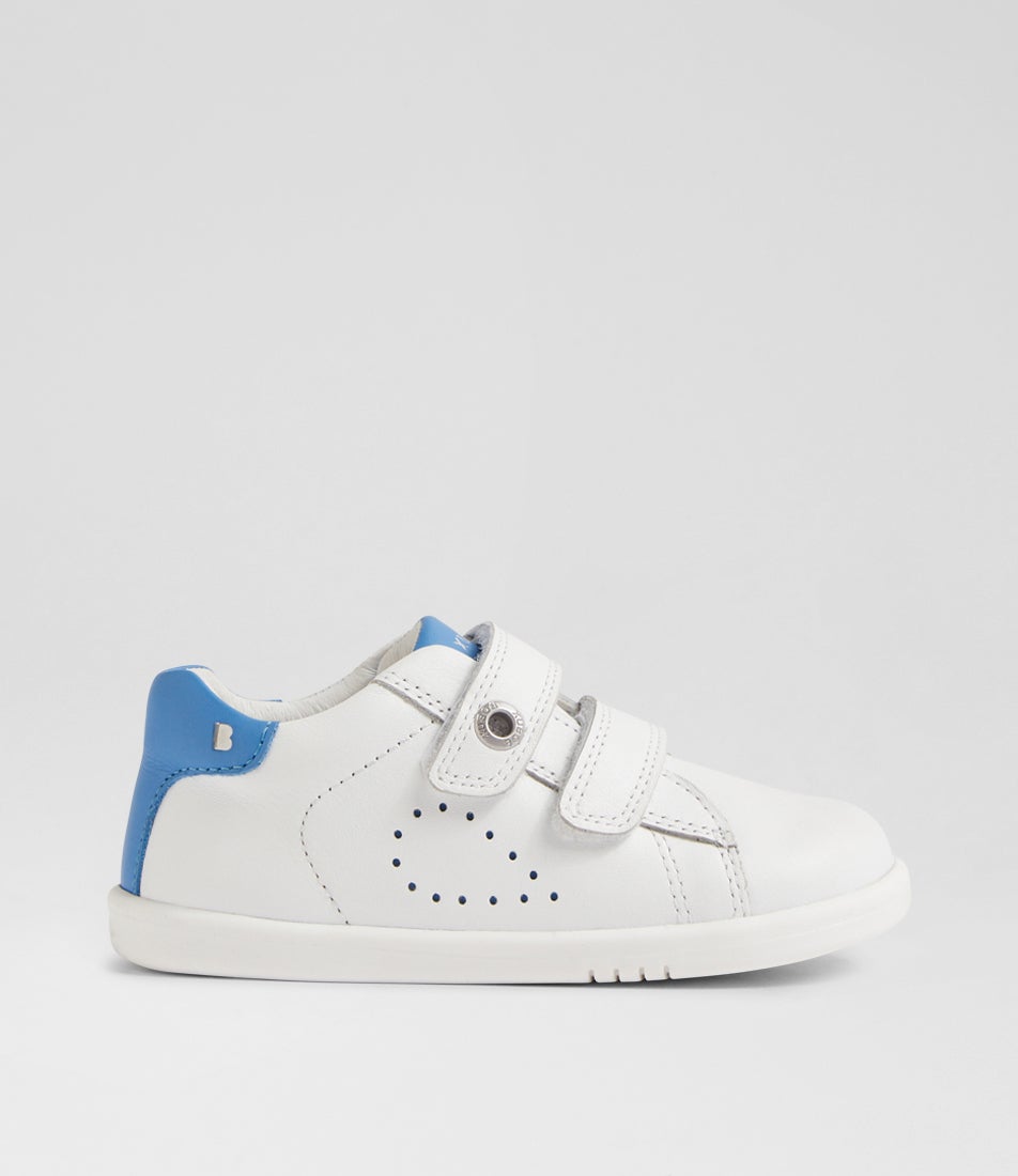 Iw Maverick Toddler White Azure Leather Flat Shoes Iw Maverick Toddler White Azure Leather Flat Shoes