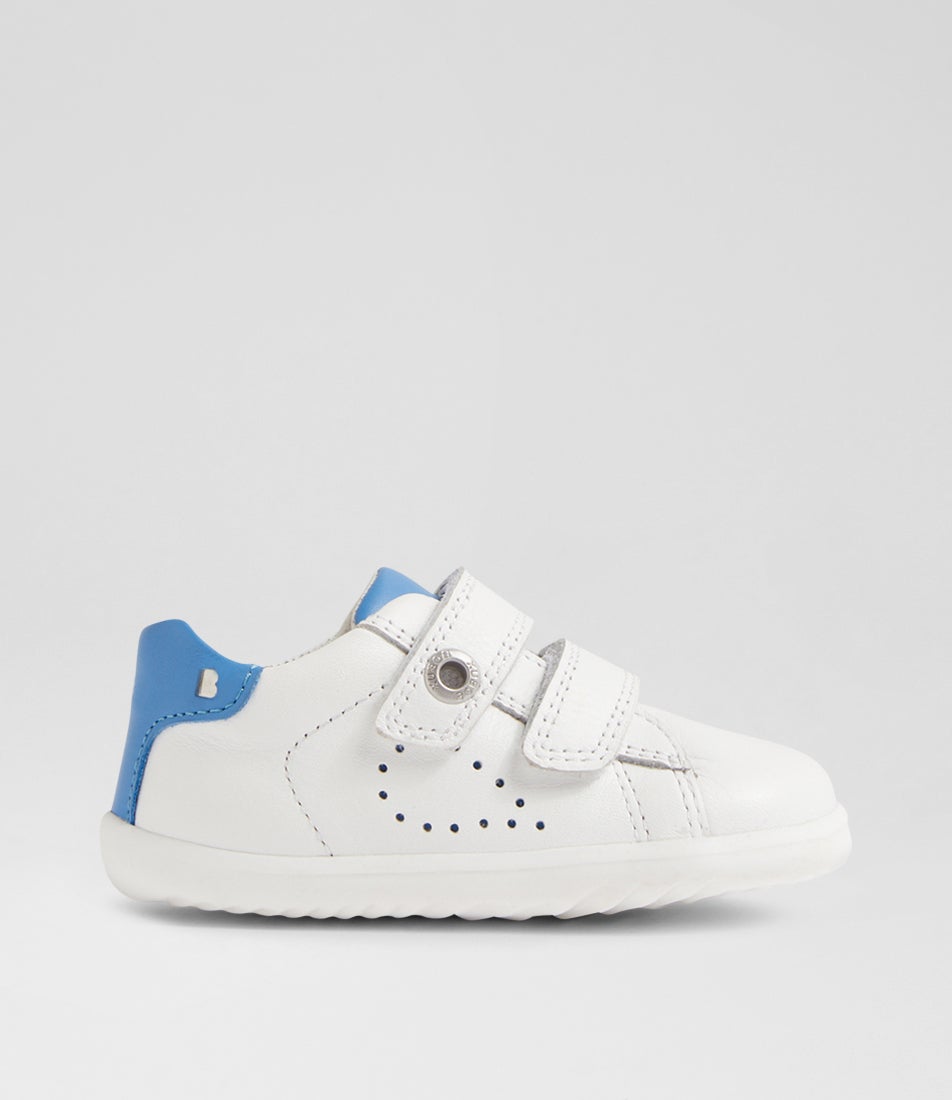 Su Maverick Toddler White Azure Leather Flat Shoes