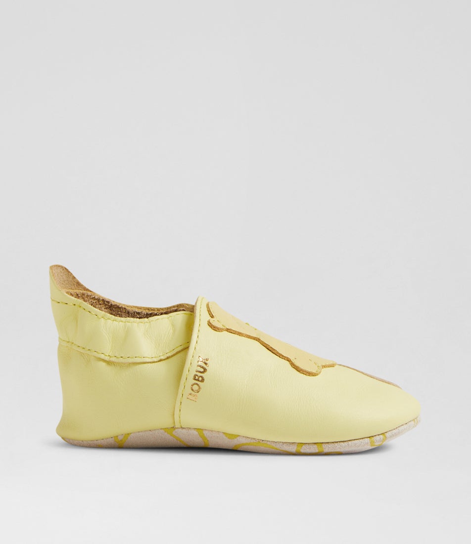 Ss Teddy Infant Wax Yellow Leather Flat Shoes Ss Teddy Infant Wax Yellow Leather Flat Shoes