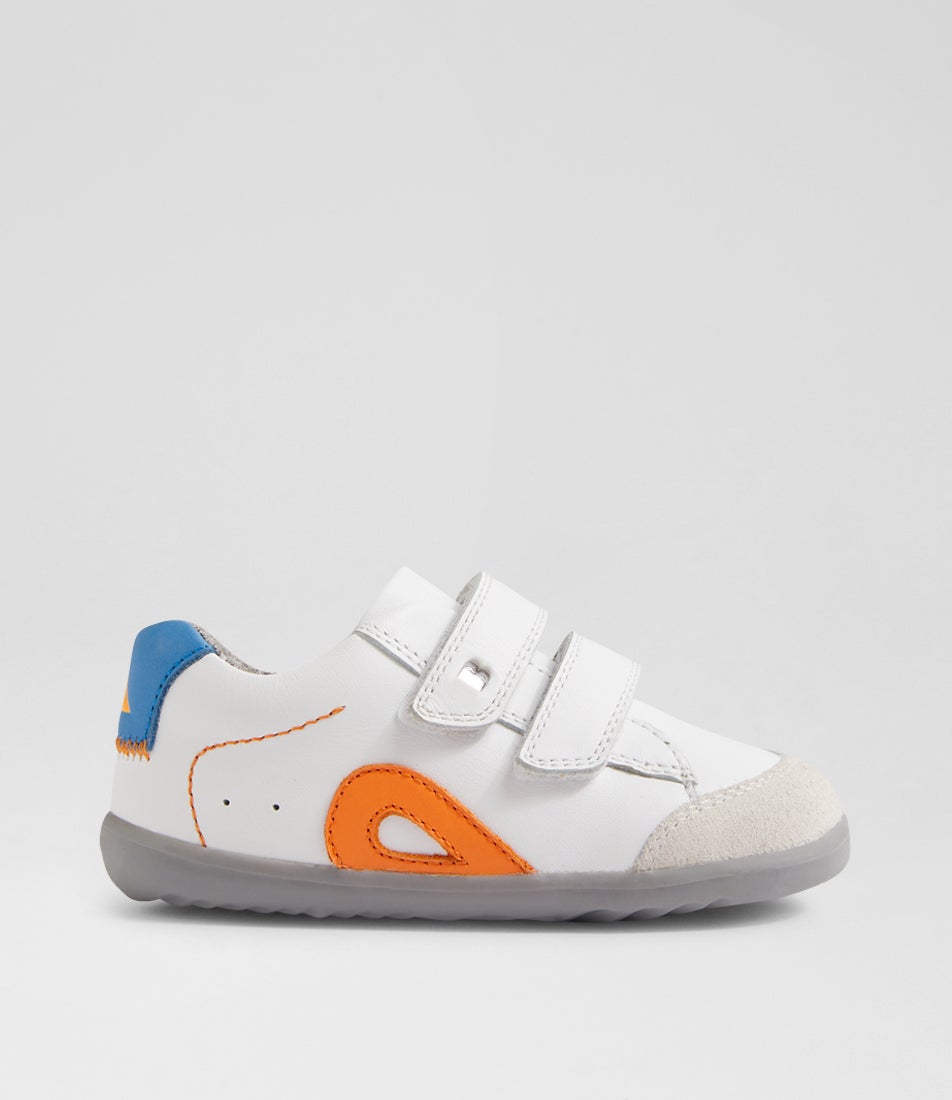 Su Blaze Toddler White Azure Leather Suede Sneakers