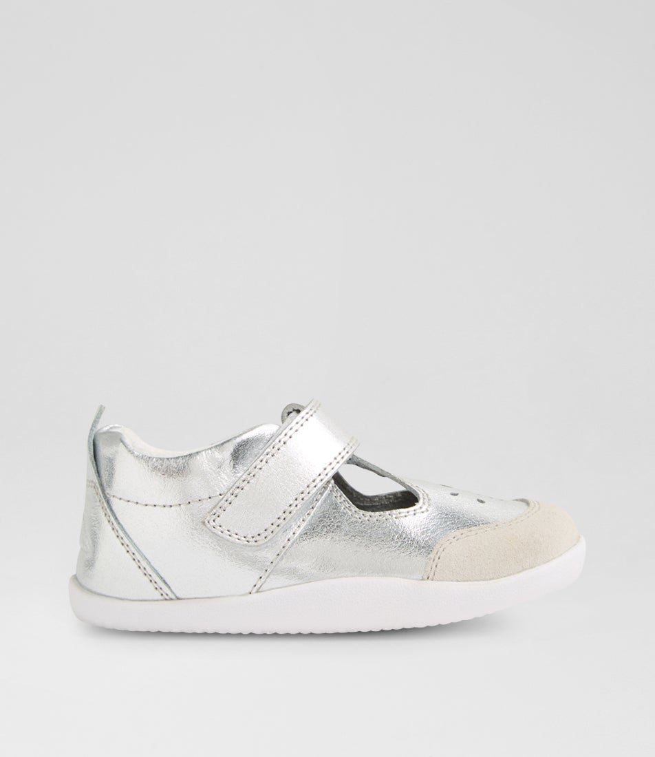 Xp Rue Infant Silver Metallic Leather Mary Janes