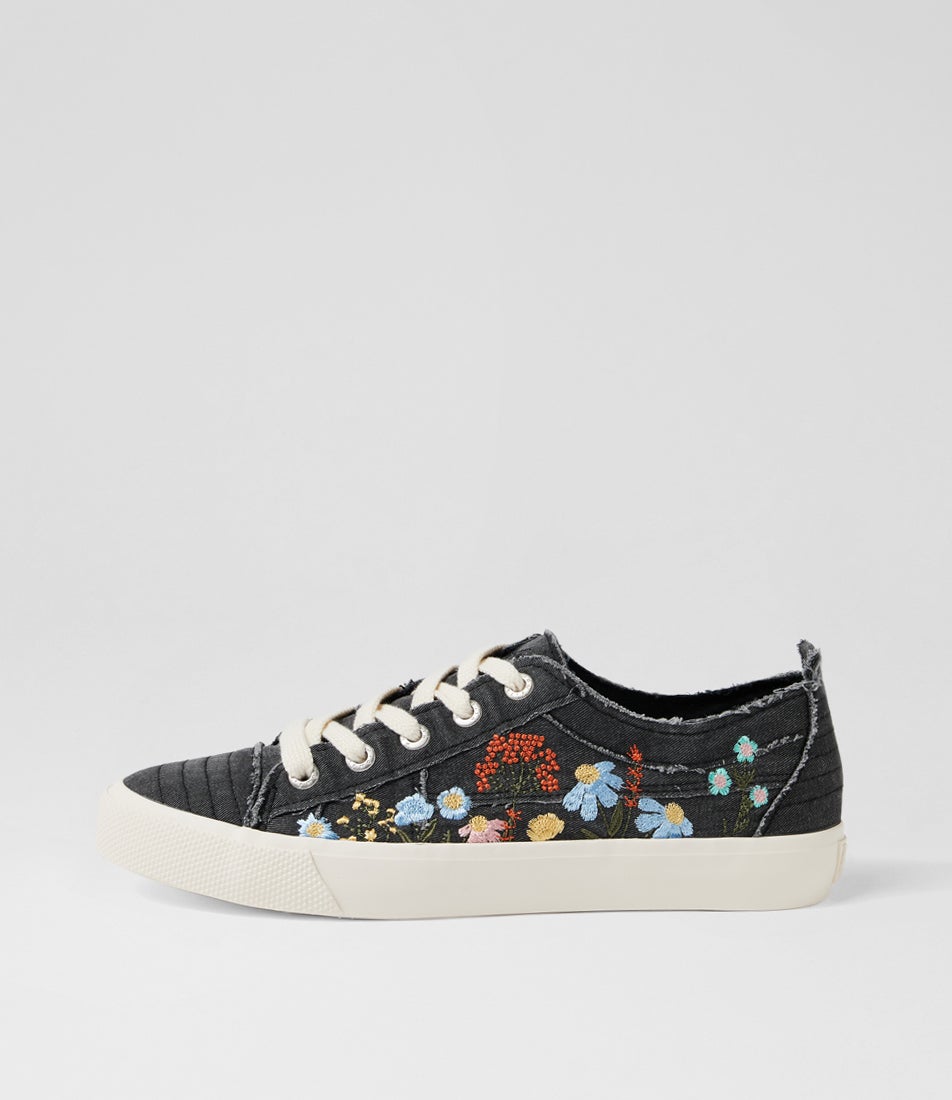 Vivid Black Canvas Sneakers