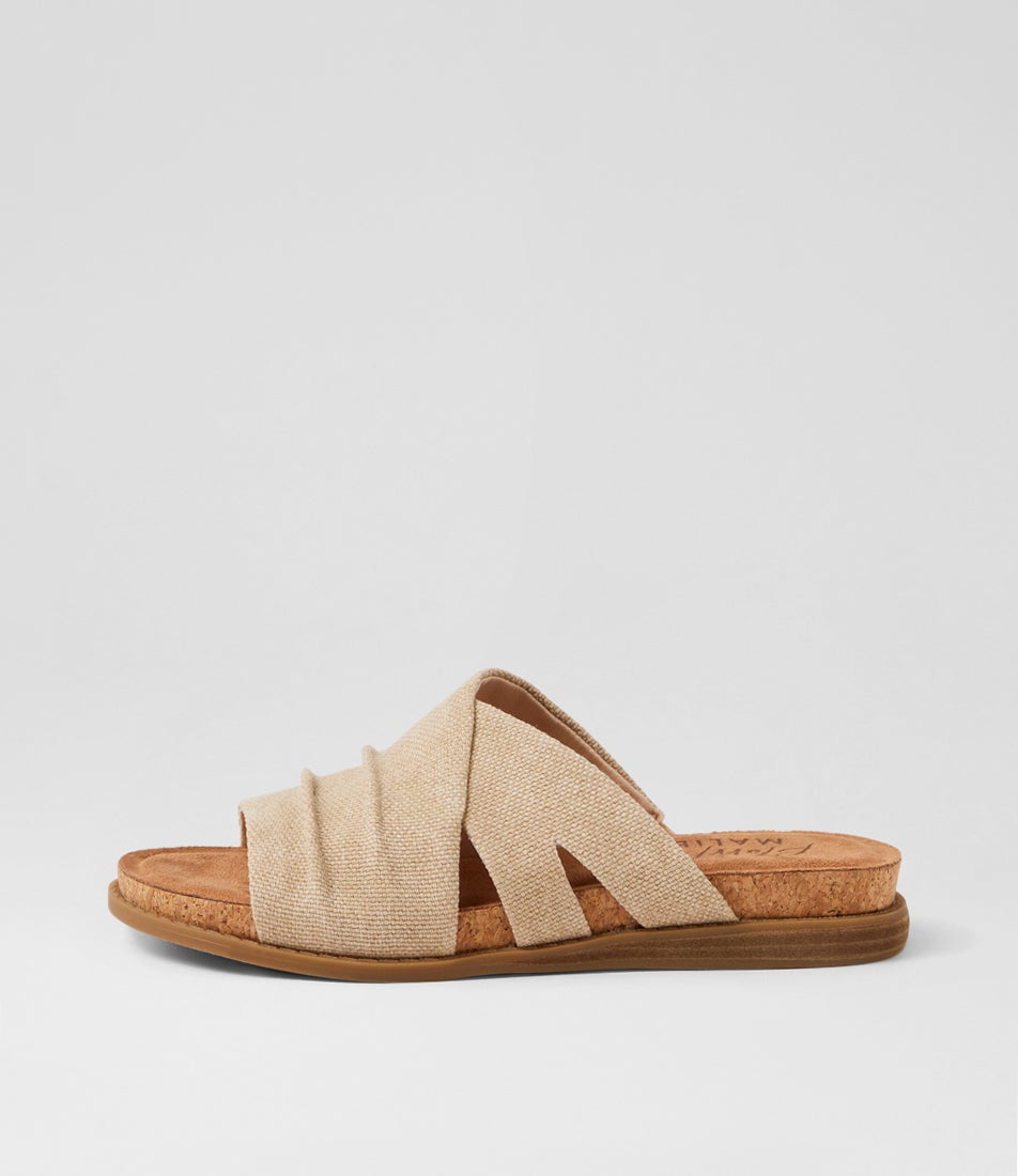 Noelle Natural Canvas Slides Noelle Natural Canvas Slides
