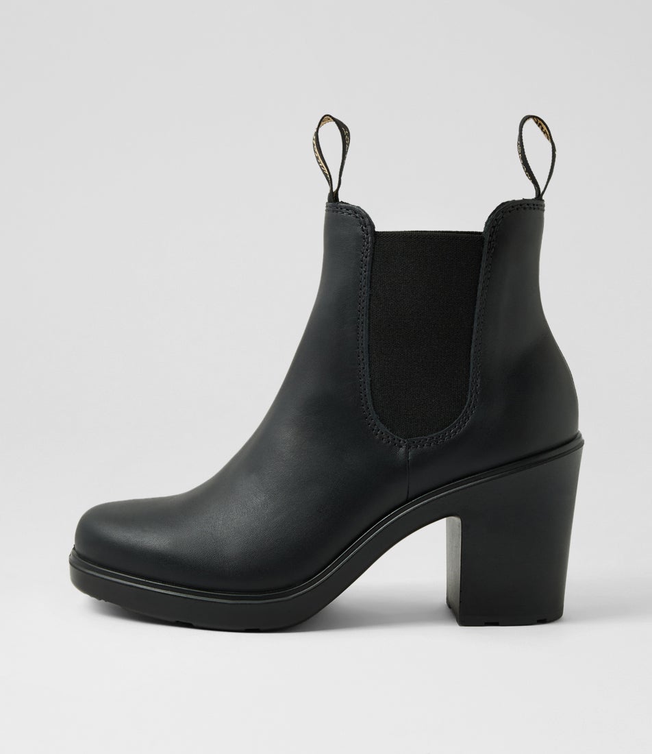 2365 Womens Black Leather Chelsea Boots