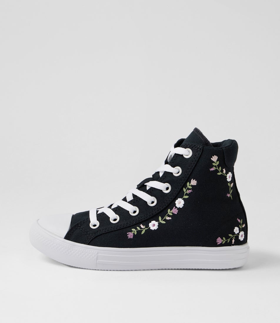 Day One Og High Top W Black White Petal Canvas Sneakers Day One Og High Top W Black White Petal Canvas Sneakers