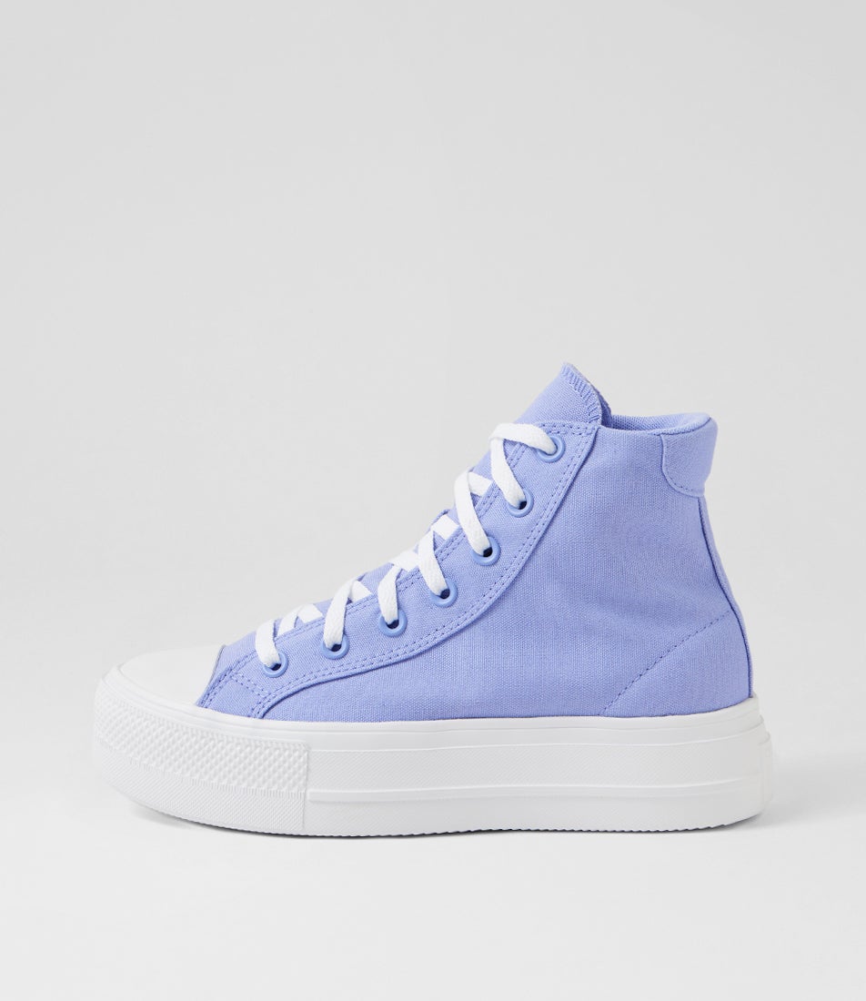 Day One Platform Very Peri White Canvas Sneakers Day One Platform Very Peri White Canvas Sneakers