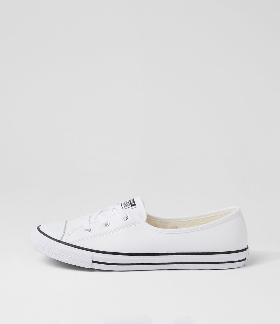 Ctas Ballet Lace White Black Ballet Flats Ctas Ballet Lace White Black Ballet Flats