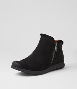 LIDIA ZIP BOOT C2 BLACK BURNISHED LEATHER