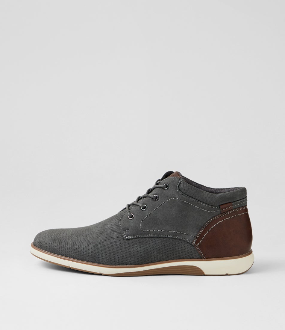Deli Grey Lace Up Boots