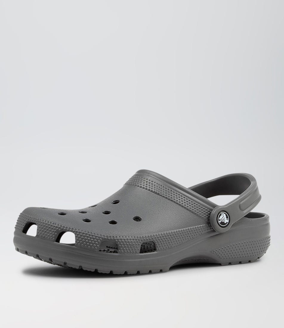 Grey classic crocs best sale