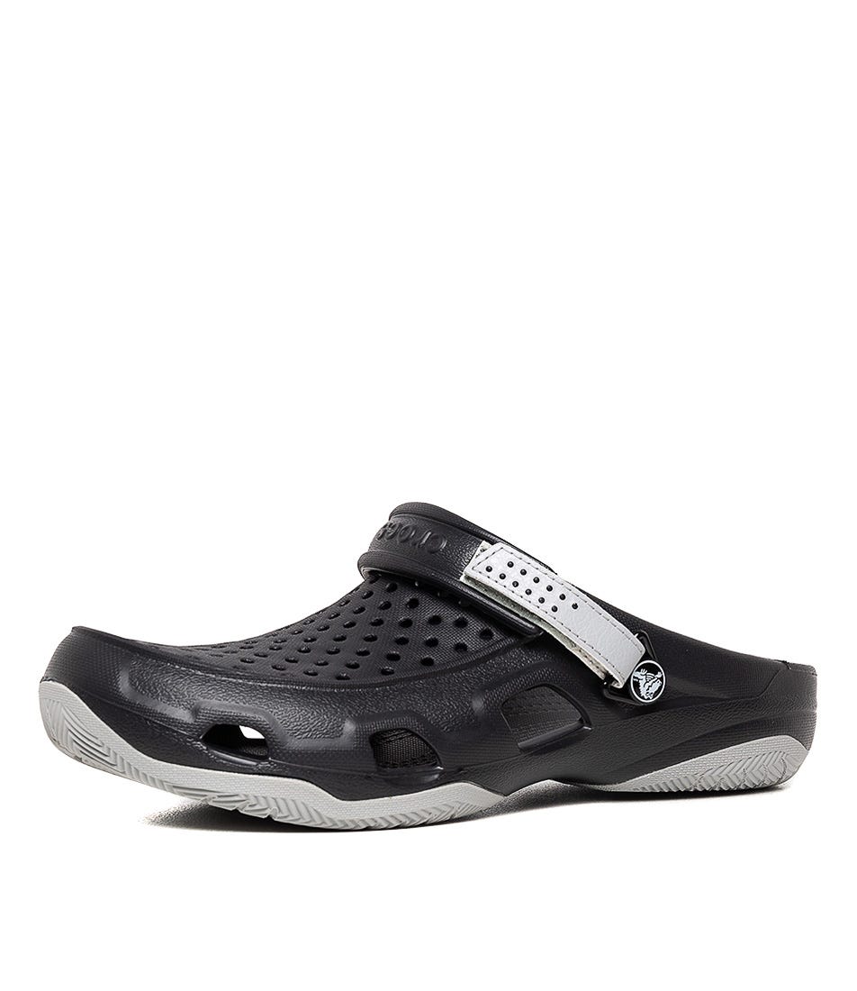Swiftwater Deck Clog Black Light Gre Croslite by Crocs Shop Online at Styletread