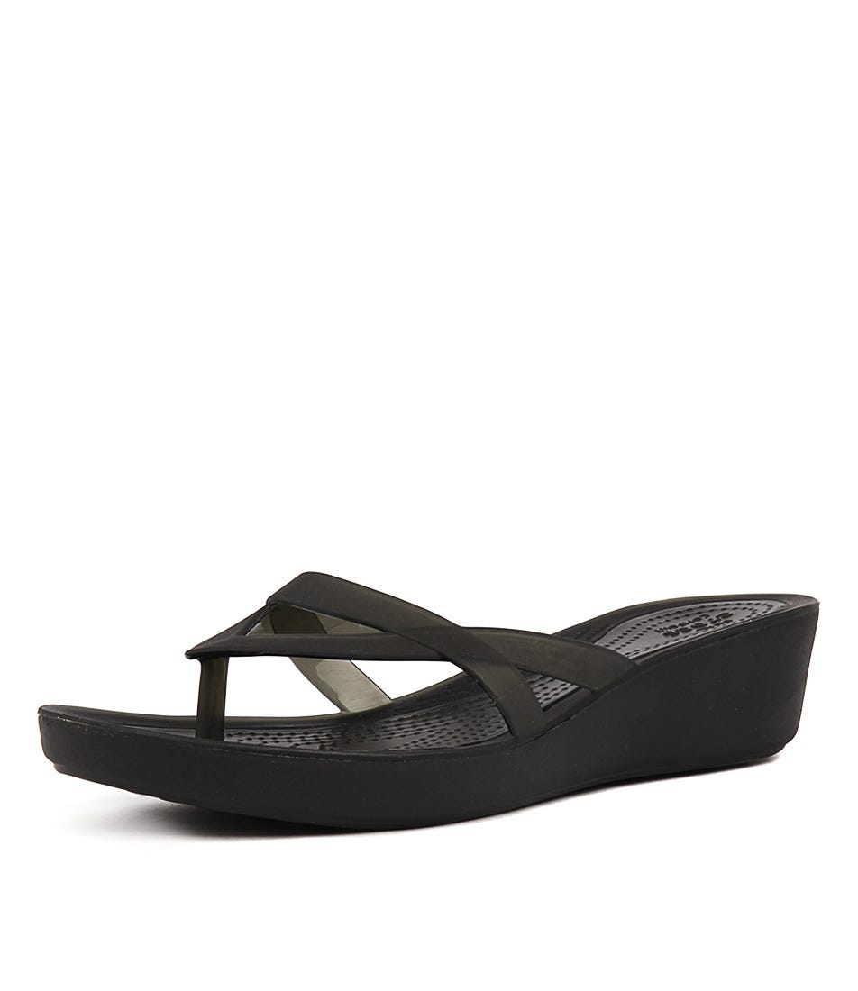 Crocs isabella wedge flip discount