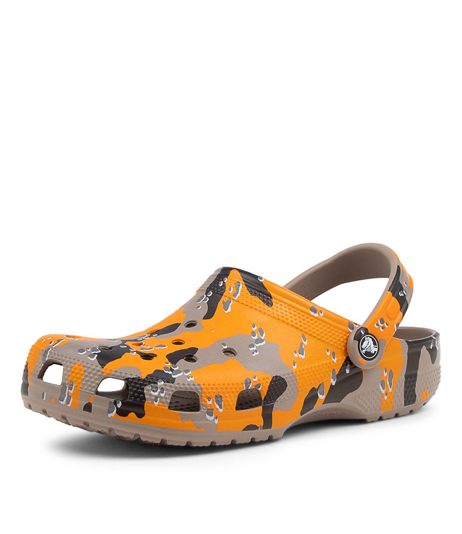 Orange camo crocs store