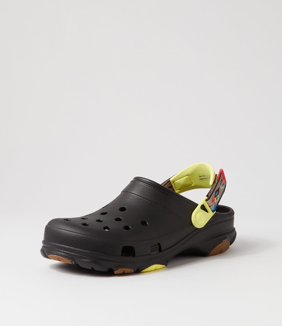 Classic Allterrain I Black Yellow Croslite Clogs by Crocs Shop Online at Styletread