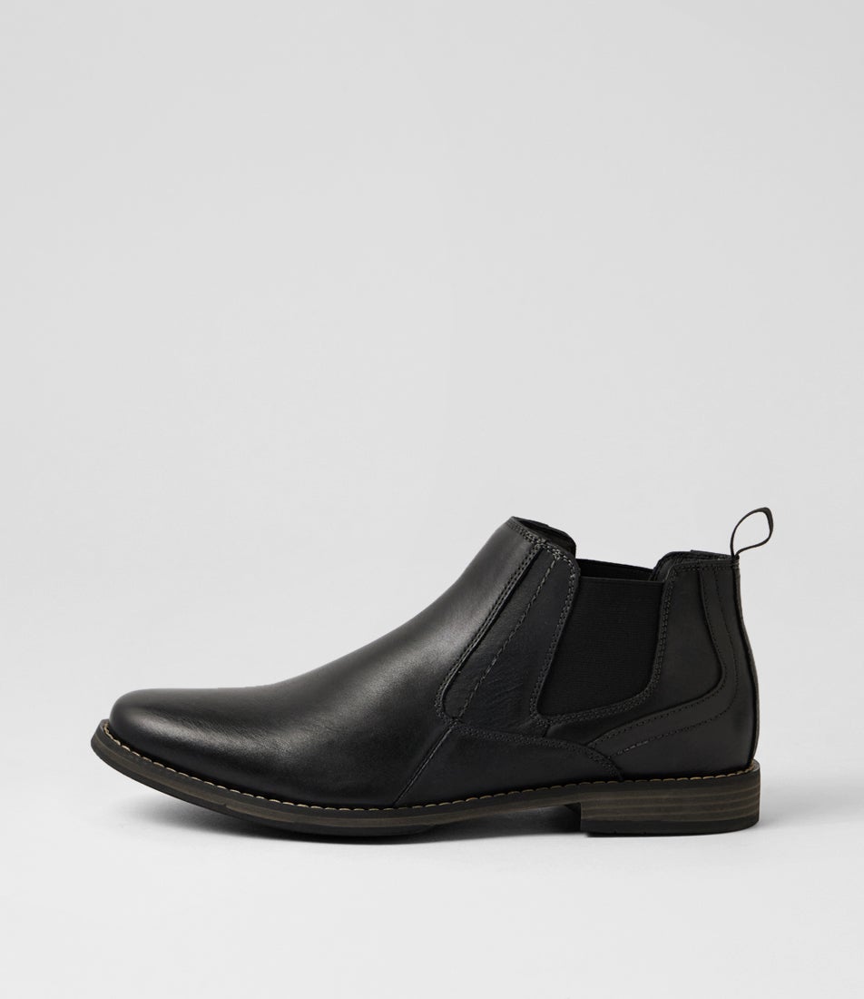 Mills Black Leather Ankle Boots Mills Black Leather Ankle Boots