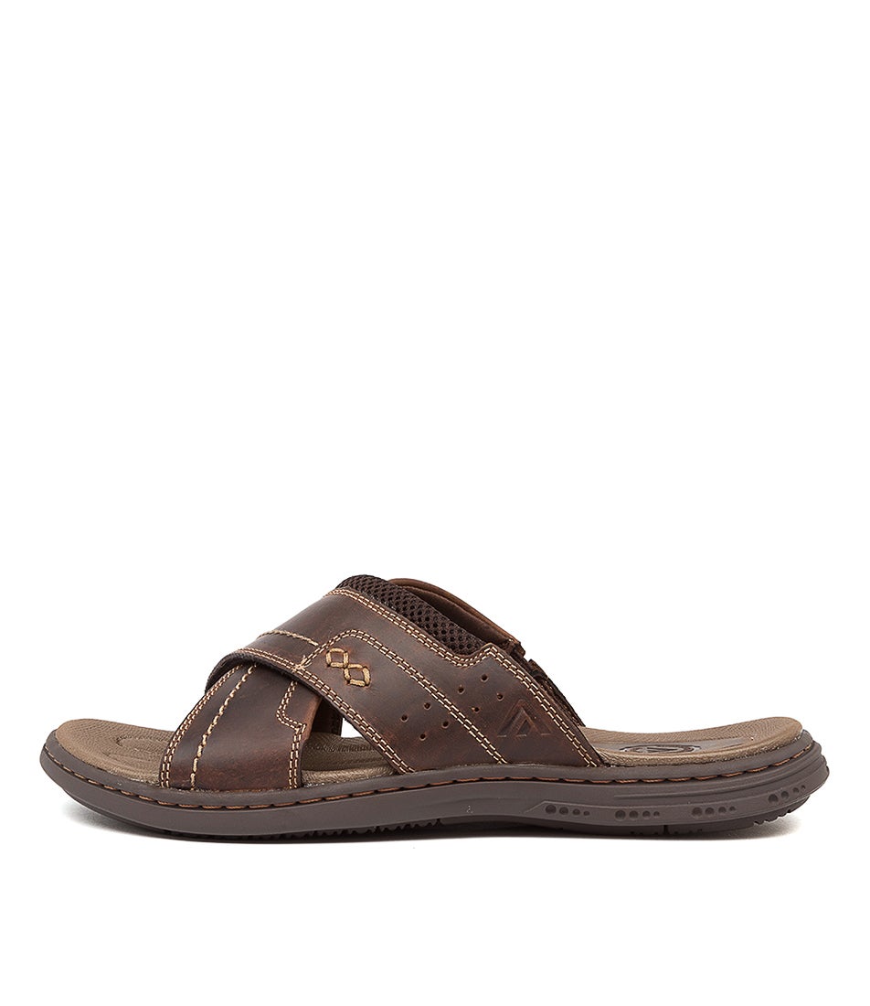 Dunk Dark Brown Crazyhorse Leather Slides Dunk Dark Brown Crazyhorse Leather Slides